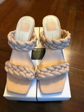 Dolce Vita Women's Braided Double-Strap Mules in Blush Pink